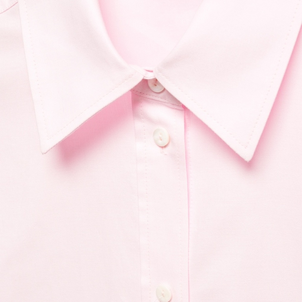Mango - 100% Cotton Pink Oxford Button Down Shirt - Picture 4 of 7